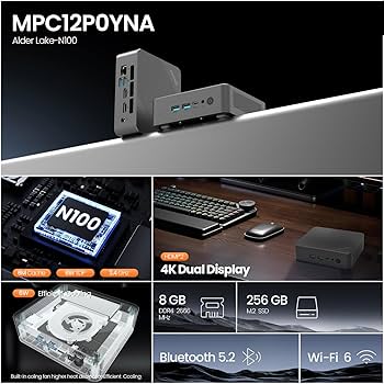 Amazon.com: Mini PC with Alder Lake N100 CPU (up to 3.4GHz
